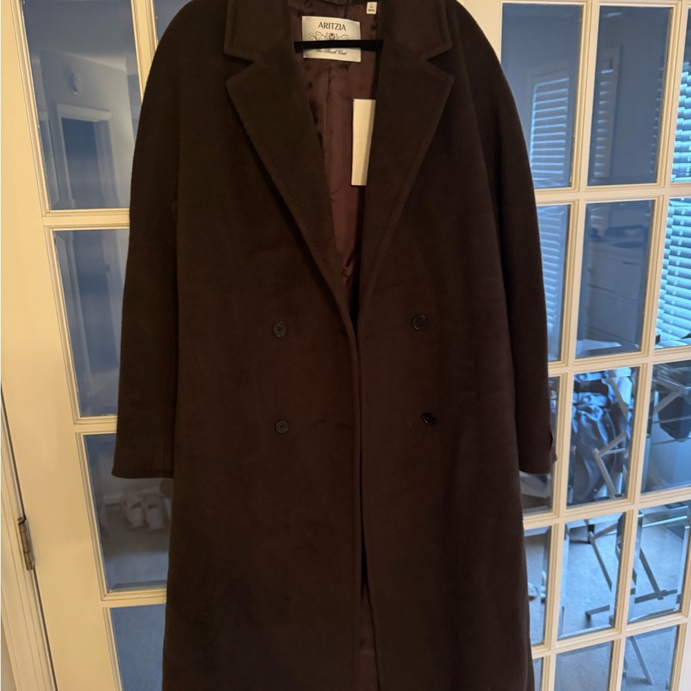 NWT Aritzia Rich Brown Slouch Coat size L-Tall